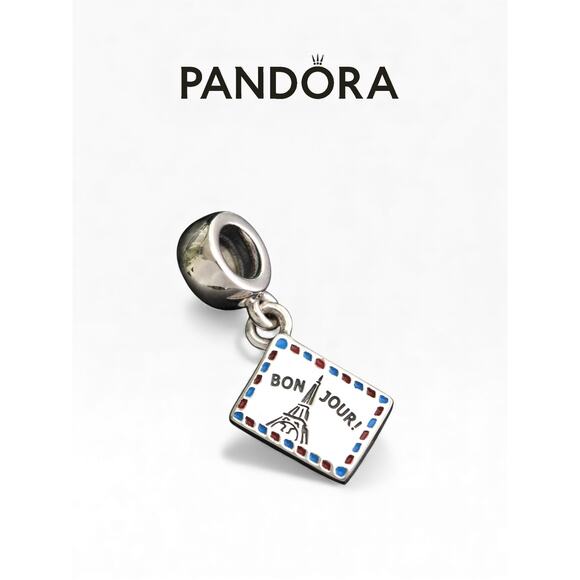 Authentic Pandora Bonjour Envelope Dangle Charm Sterling Silver NWOT - Picture 1 of 3